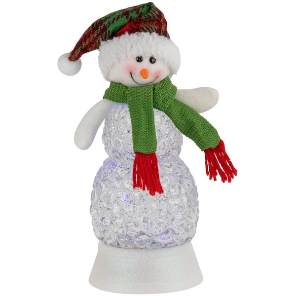LED Lighted Acrylic Snowman Christmas Snow Globe-11 in.
