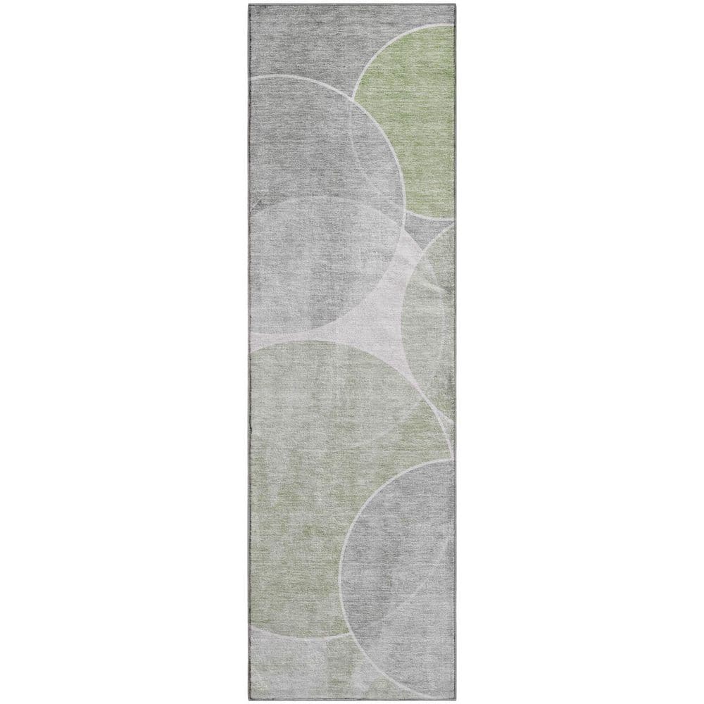 Mayfield Premium Machine Washable Abstract AMF2286 Aloe 2 ft. x 7 ft. Runner Rug price history on PriceWatchPro