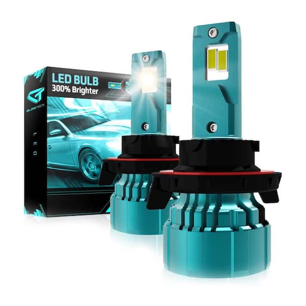 GLOWTECK H13 9008 Cool White ZES LED High Beam Headlight Bulb Conversion Kit