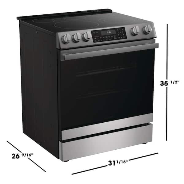 30 in. 5 Burners Slide-in Electric Range in Stainless Steel with Air Fry and Convection