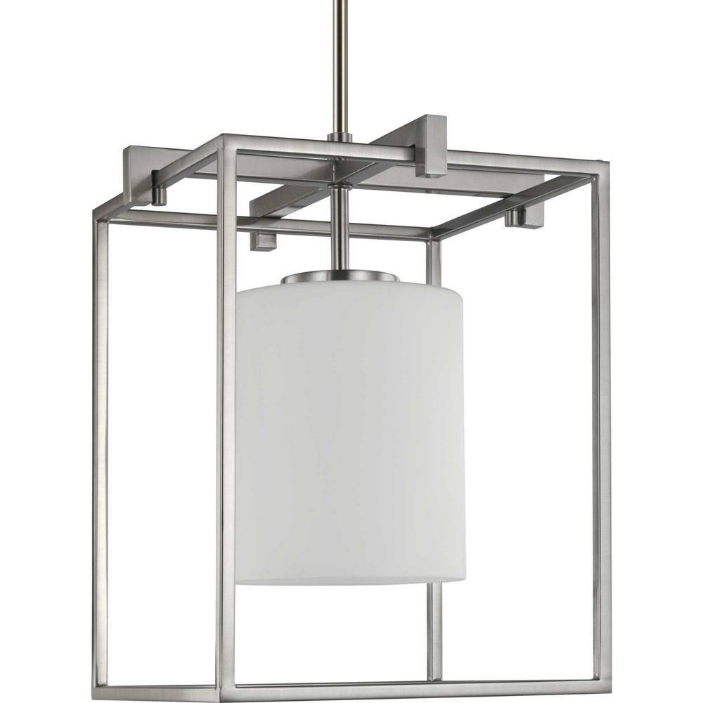 Chadwick Brushed Nickel Mini-Pendant with Opal Glass Shade