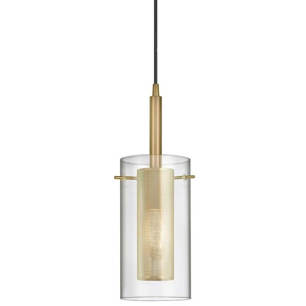 Dainolite Percy 1-Light Aged Brass Modern Mini Pendant Light