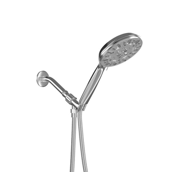 Dimakai 7-Spray Settings Wall Mount Handheld Shower Head 1.8 GPM Adjustable 4.7 in. Dual Shower Heads Shower Combo in Chrome