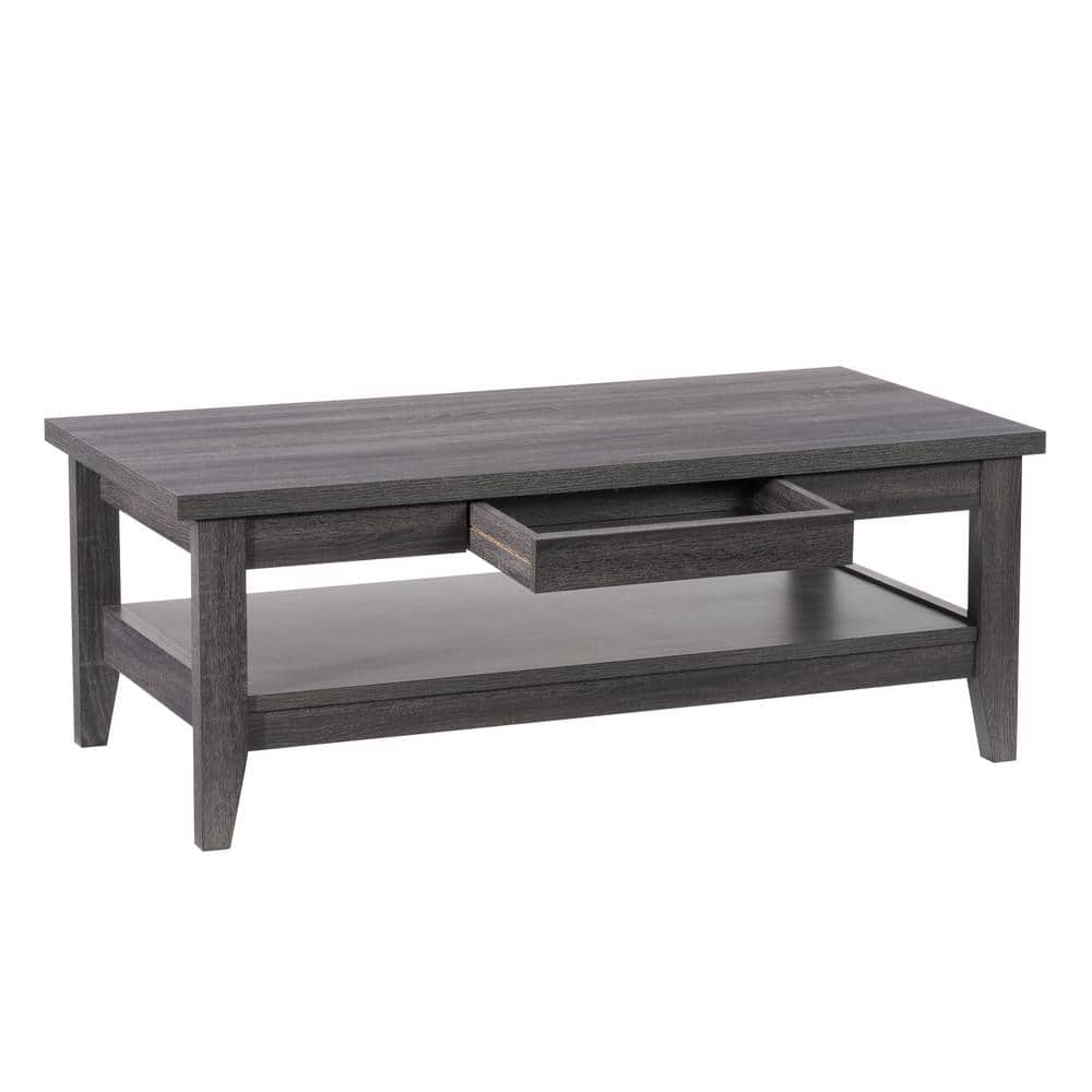 Hollywood Dark Gray Rectangular Coffee Table with Hidden Storage