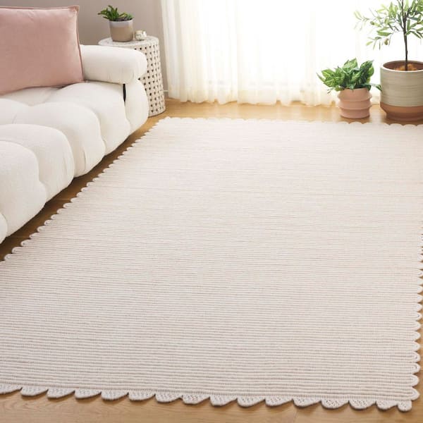 Montauk 4 ft. x 6 ft. Ivory Striped Solid Area Rug