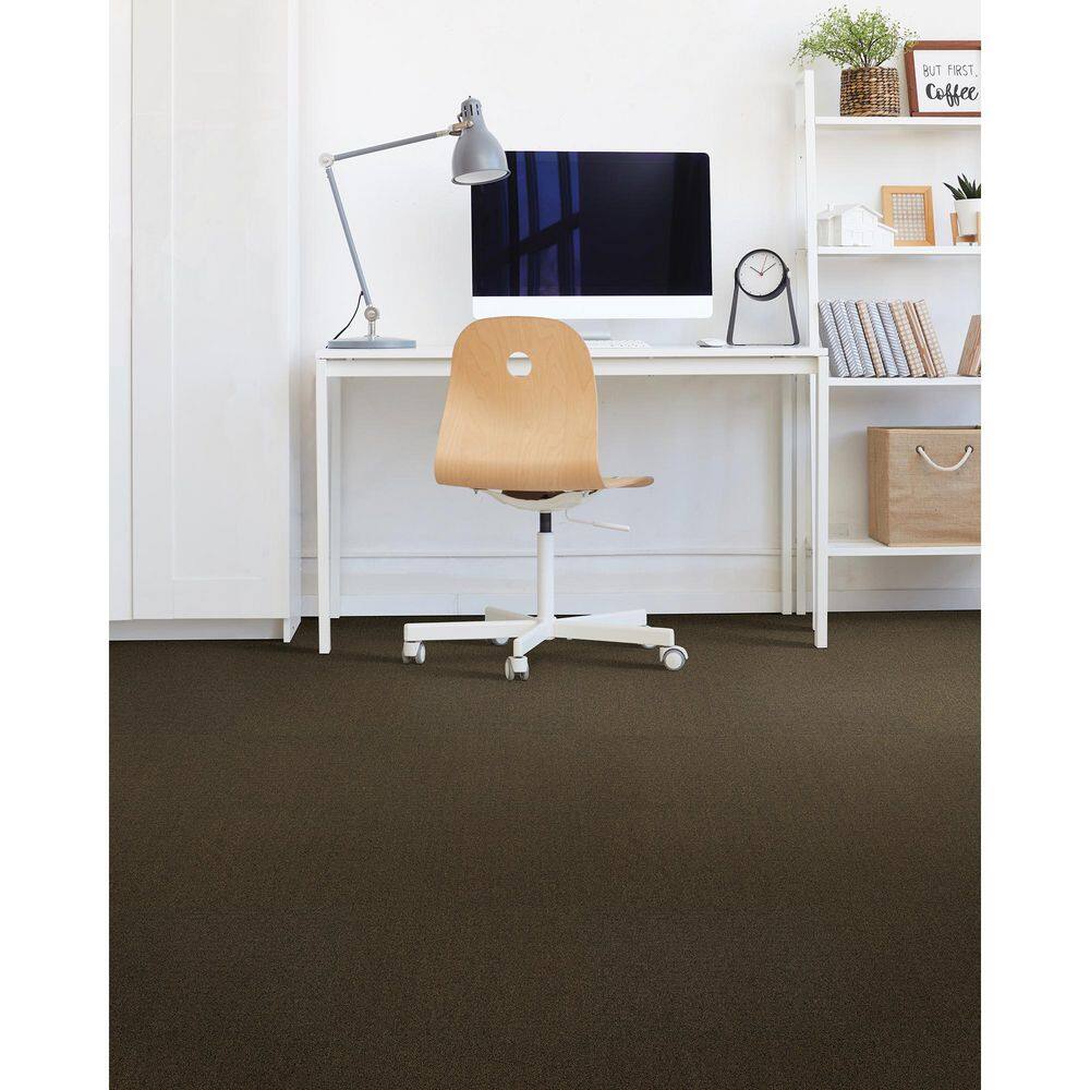 Tierra Heathered Loop Dark Gray 24" x 24" SD Nylon Carpet Tile
