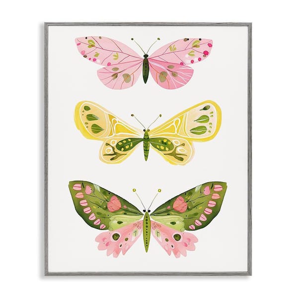 Stupell Industries Pastel Butterfly Trio by LSR Design