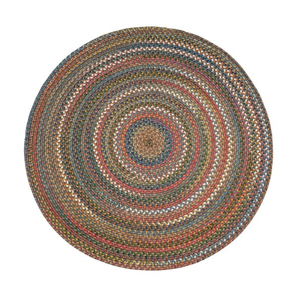 Rhody Rug Bouquet Bronze 8 ft. x 8 ft. Round Indoor/Outdoor Braided Area Rug