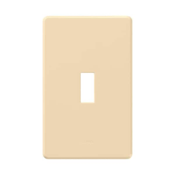 Lutron Fassada 1 Gang Toggle Switch Cover Plate for Dimmers and Switches, Ivory (FW-1-IV)