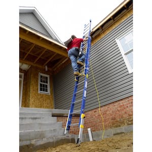 20 ft. Fiberglass D-Rung Equalizer Extension Ladder with 300 lb. Load Capacity Type IA Duty Rating