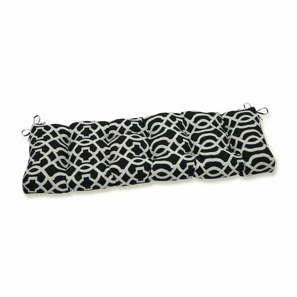 Pillow Perfect Novelty Rectangular Outdoor Bench Cushion in Black