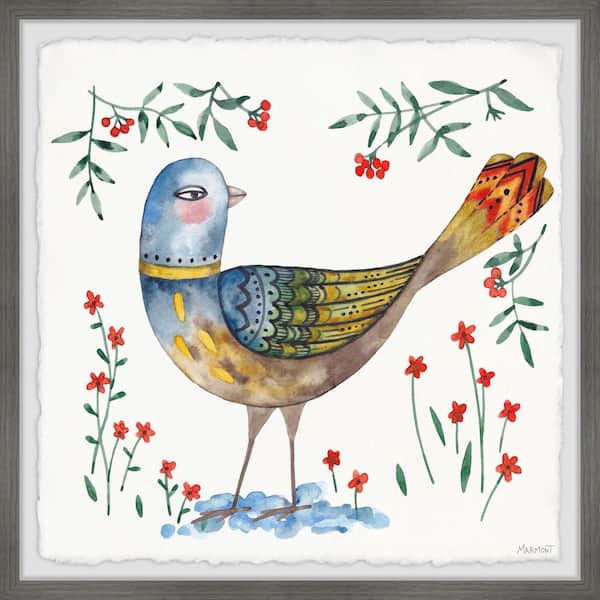 Unbranded "Golden Feathers" by Marmont Hill Framed Animal Art Print 24 in. x 24 in.