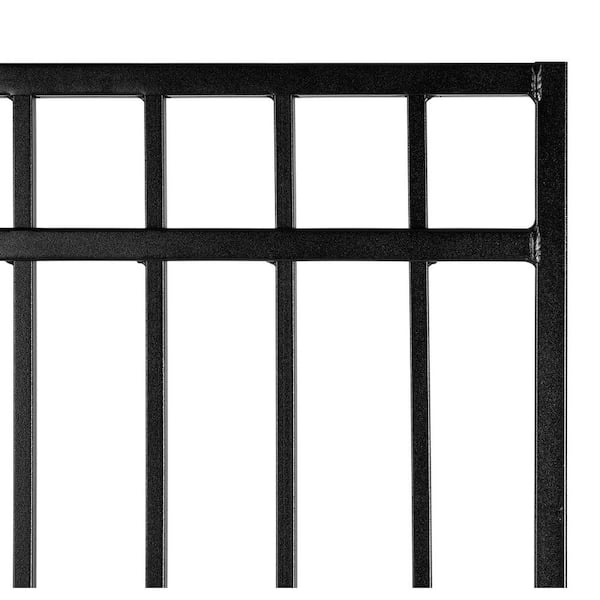 NUVO IRON 2.75 ft. x 5.67 ft. Coral Profile Black Iron Flat Top Fence Gate