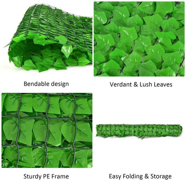 WELLFOR NP-HPY-10486-4 4-Piece 118 in. L x 39 in. W Polyester Garden Fence in Light Green - 3