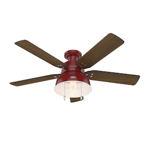 Mill Valley 52 in. LED Indoor/Outdoor Low Profile Barn Red Ceiling Fan with Light