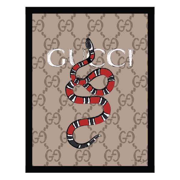 VENICE BEACH Collections Fashion Designer Glam Snake-Framed Print by Fairchild Paris Animal Poster Art Print 18 in. x 14 in.