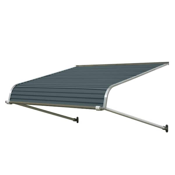 NuImage Awnings 3 ft. 1100 Series Door Canopy Aluminum Fixed Awning (12 in. H x 24 in. D) in Slate Blue