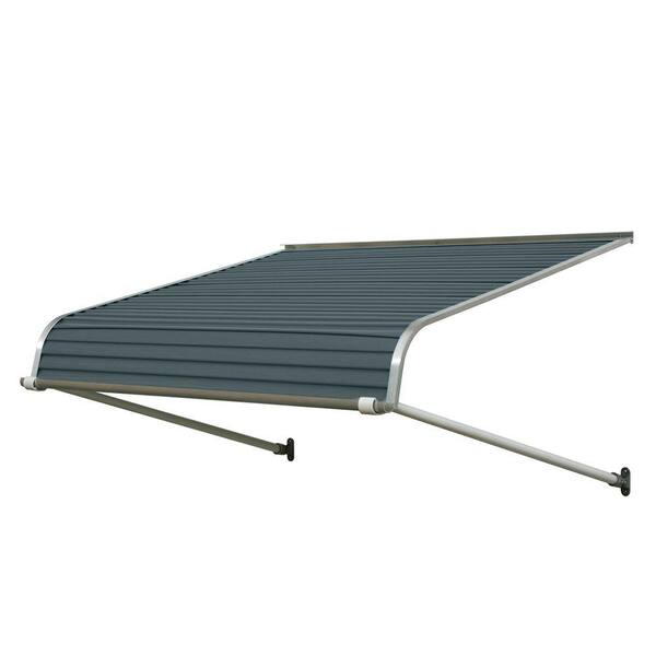 NuImage Awnings 7 ft. 1100 Series Door Canopy Aluminum Fixed Awning (15 in. H x 36 in. D) in Slate Blue