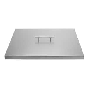 Fire Pit Cover for 18 in. x 18 in. Square Burner Pan, Stainless Steel (21 in. x 21 in. x 1 in. )
