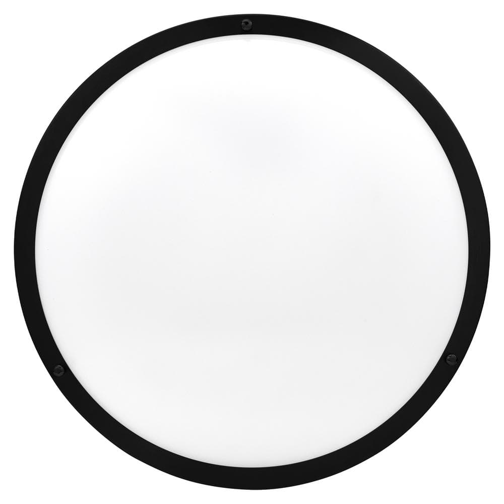 16-inch Black Aluminum LED Flush Mount Ceiling Light