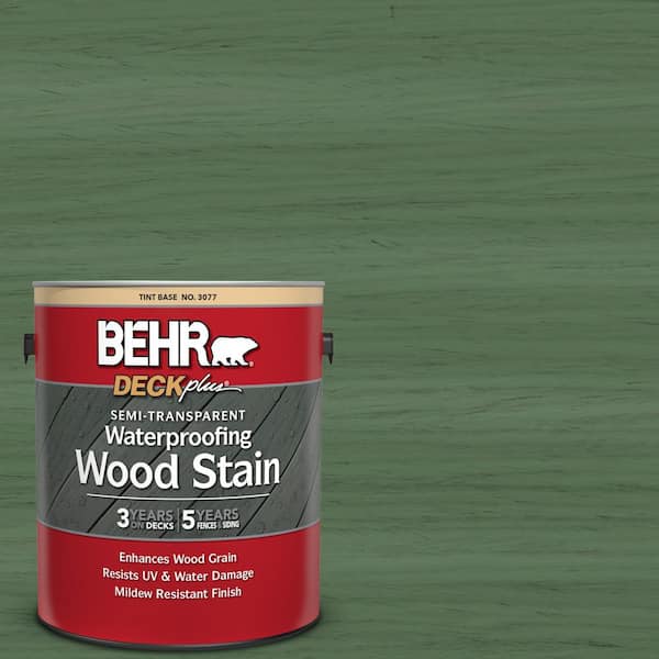 BEHR DECKplus 1 gal. #ST-126 Woodland Green Semi-Transparent Waterproofing Exterior Wood Stain
