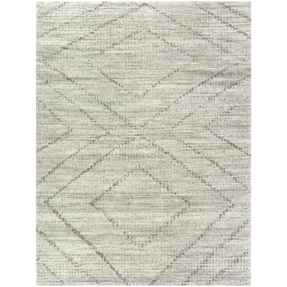 Sienna Gray Geometric Pattern Synthetic 6' x 9' Area Rug