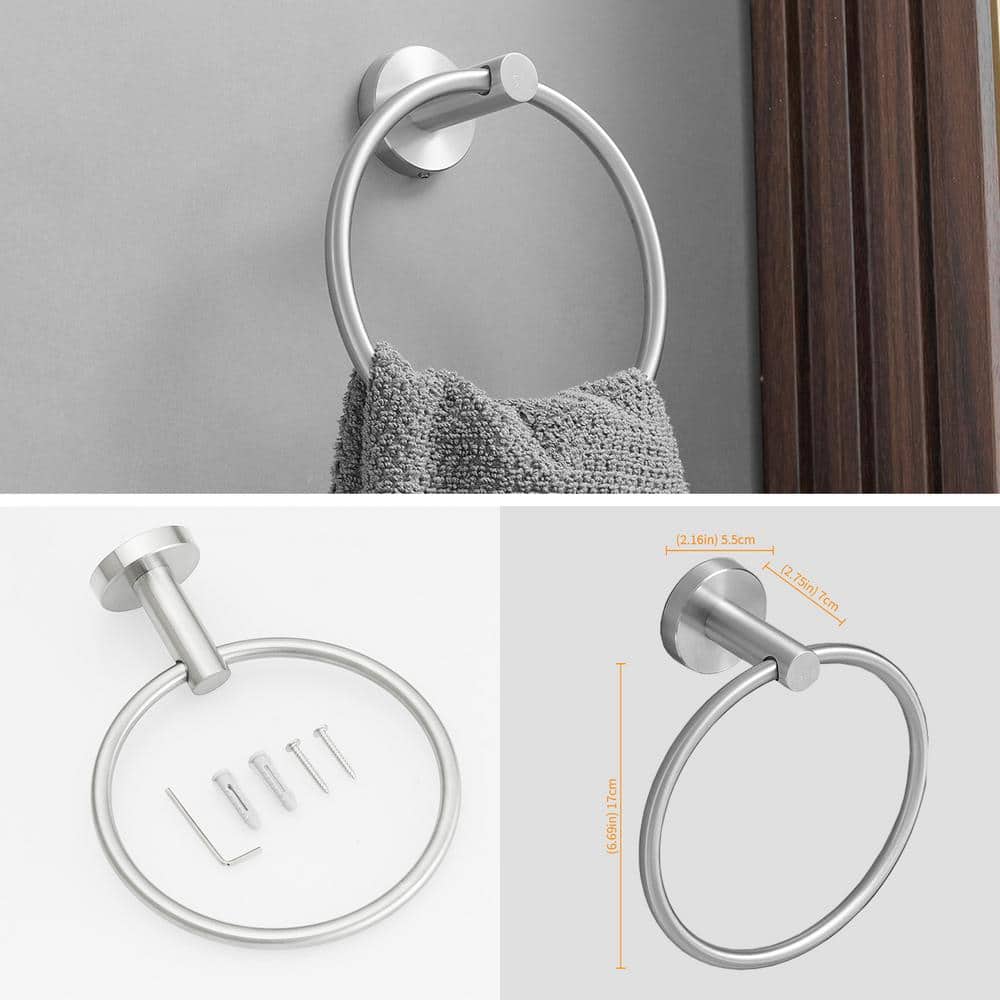 Brushed Nickel Stainless Steel 3-Piece Bathroom Hardware Set
