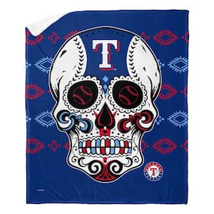 MLB Rangers Candy Skull Silk Touch Sherpa Multicolor Throw