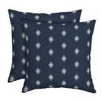 16 in. x 16 in. Sapphire Diamond Geo Outdoor Square Pillow (2-Pack)