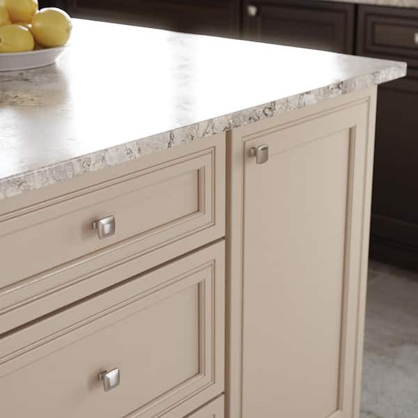 Scalloped Footing 1-3/16 in. (30 mm) Classic Satin Nickel Cabinet Knob