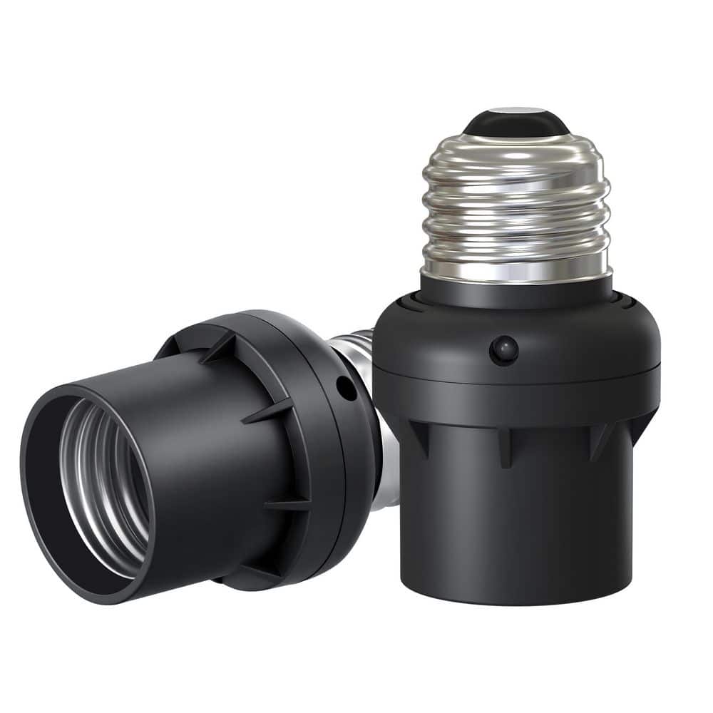 100-Watt Incandescent/CFL/LED/Halogen Screw-In Dusk to Dawn Light Control Sensor Socket, Black (2-Pack) price history on PriceWatchPro