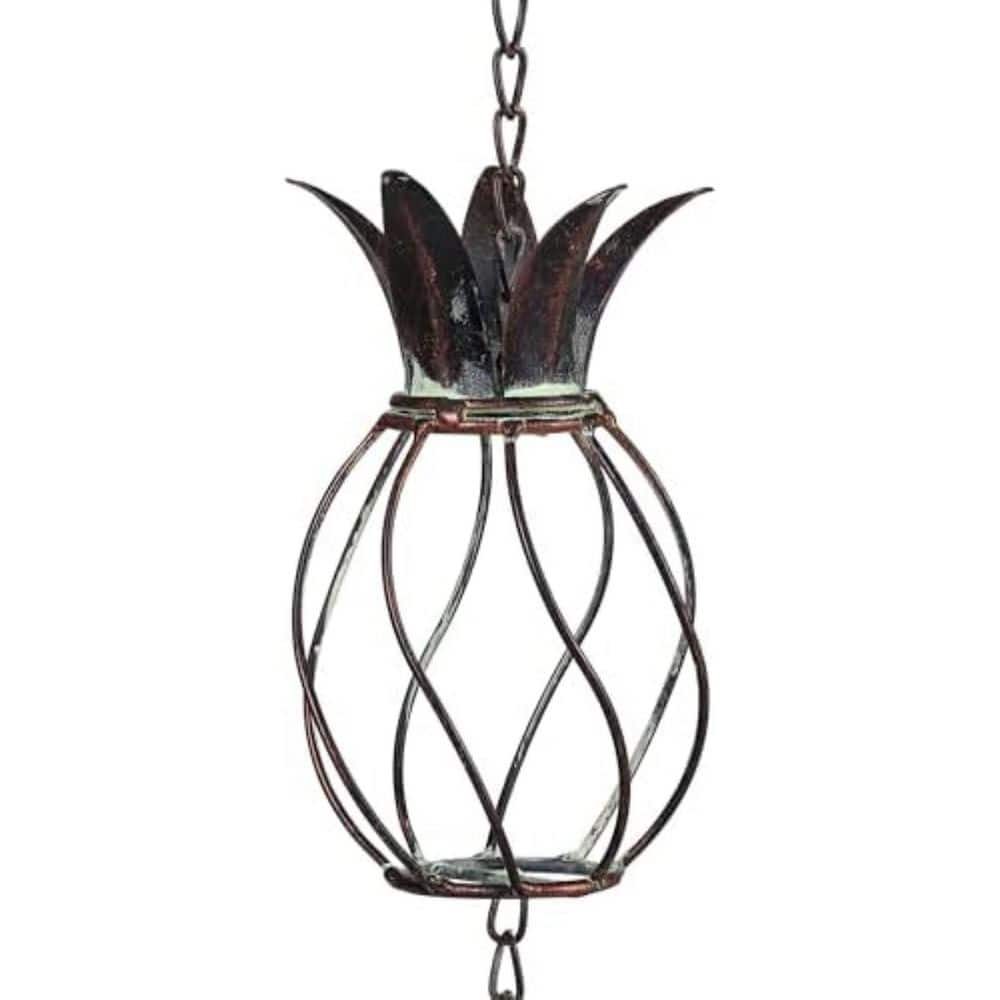 Tropical Pineapple Decorative Rain Chain 8.5 ft. Metal Heavy Duty Outdoor Gutter Downspout Replacement for Heavy Rain price history on PriceWatchPro