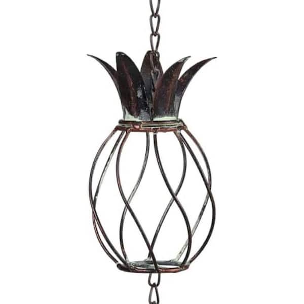 Tropical Pineapple Decorative Rain Chain 8.5 ft. Metal Heavy Duty Outdoor Gutter Downspout Replacement for Heavy Rain