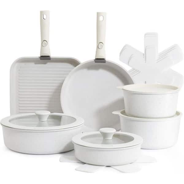 バカぼんぼん　ダイニングセット 2点セット 幅70cm ホワイト Numhew 17 Piece Pots and Pans Set, Nonstick Detachable Handle