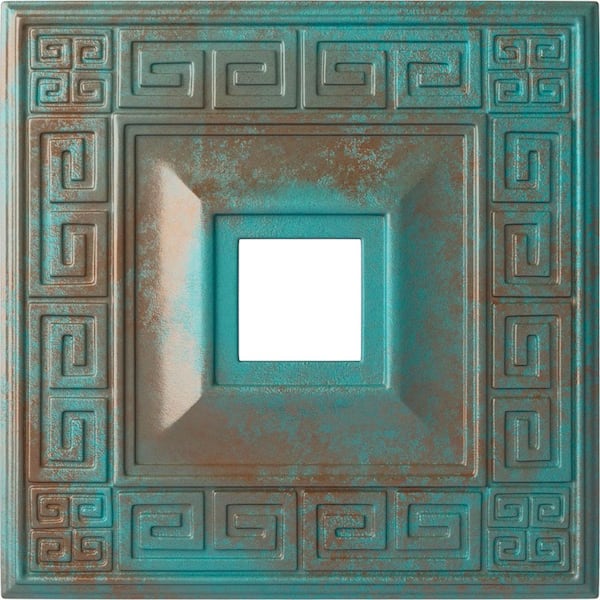 Ekena Millwork 1-1/8 in. x 18 in. x 18 in. Polyurethane Eris Ceiling Medallion, Copper Green Patina