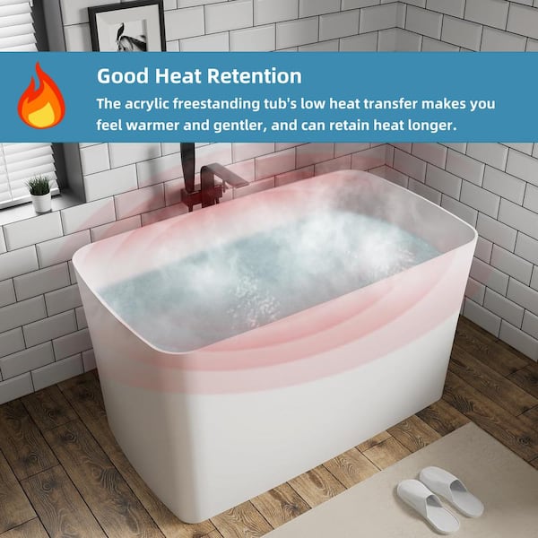 Abruzzo 49 in. x 28 in. Soaking Tub Acrylic Freestanding