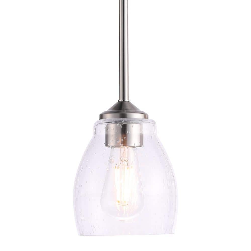 Winsley Brushed Nickel 5.38" Mini Bowl Pendant Light