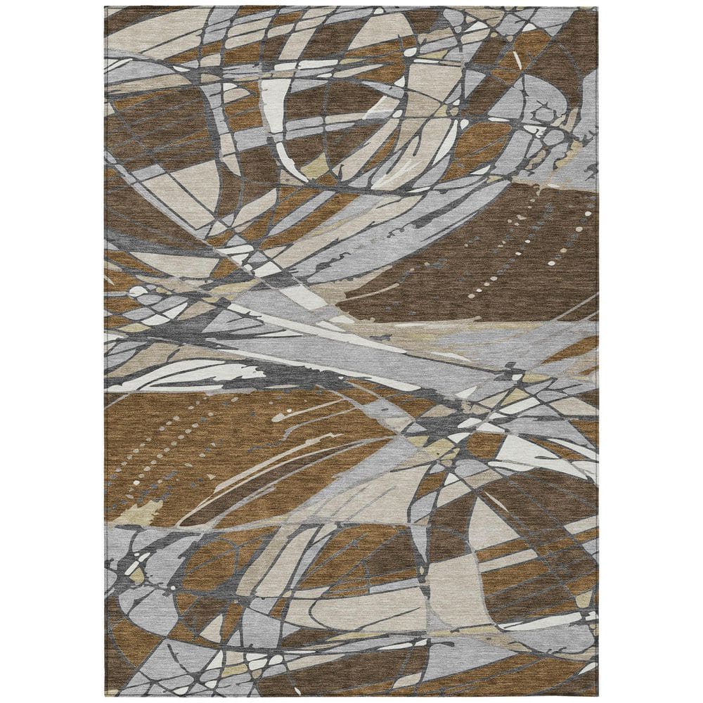 Chantille Machine Washable Indoor/Outdoor Abstract ACN2862 Chocolate 9 ft. x 12 ft. Area Rug price history on PriceWatchPro