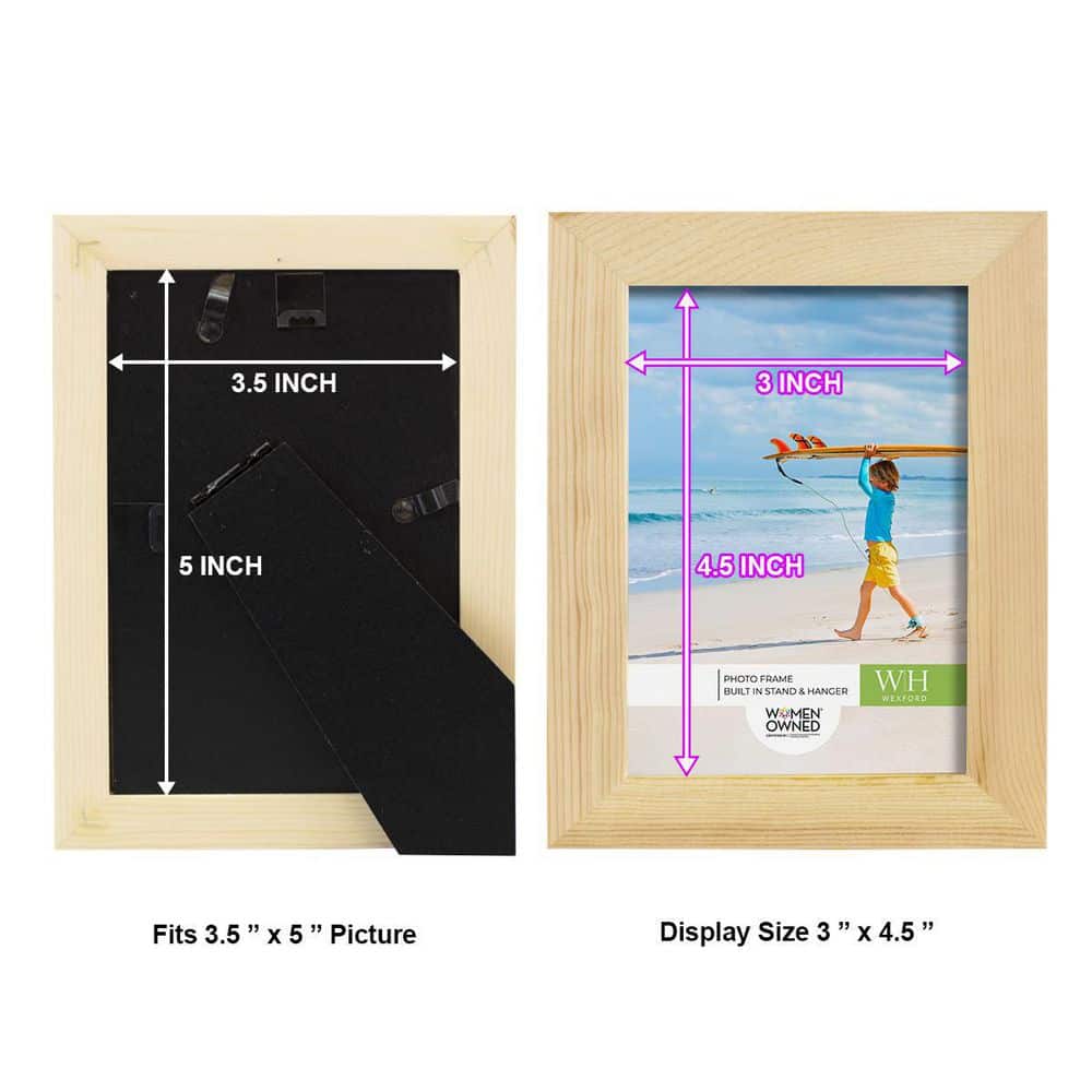 Natural Wood 3.5" x 5" Matte Finish Picture Frame