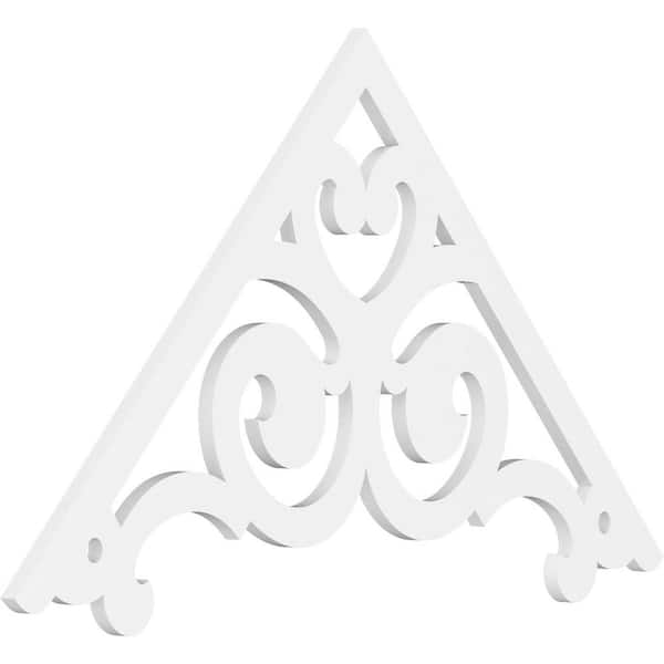 Ekena Millwork 1 in. x 48 in. x 28 in. (14/12) Pitch Hurley Gable Pediment Architectural Grade PVC Moulding