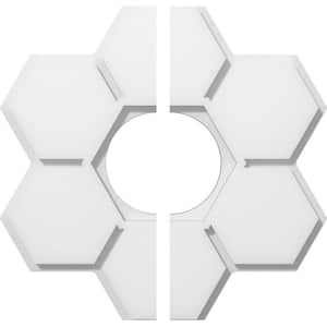 1 in. P X 5-1/2 in. C X 16 in. OD X 5 in. ID Daisy Architectural Grade PVC Contemporary Ceiling Medallion, Two Piece