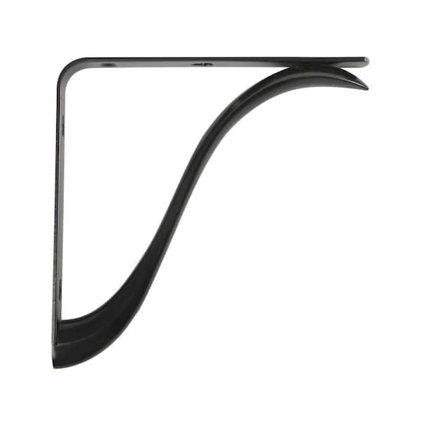 Everbilt 7.6 in. x 7.5 in. Black Charleston Deco Shelf Bracket