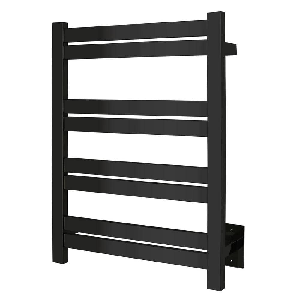 Maple 8-Bar Matte Black Stainless Steel Wall Mounted Towel Warmer
