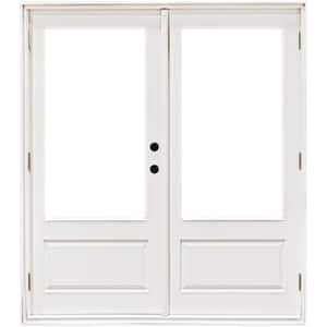 60 in. x 80 in. Fiberglass Smooth White Left-Hand Outswing Hinged 3/4 Lite Patio Door