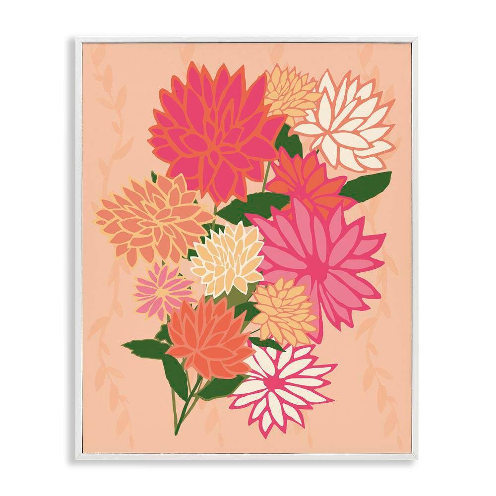 Dahlia Petal Outlines by Michelle Ingari Designs White Framed Nature Giclee Art Print 30 in. x 24 in. price history on PriceWatchPro