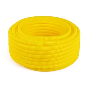 1/2 in. x 100 ft. Flexible Corrugated Yellow LDPE NON Split Tubing Wire Loom
