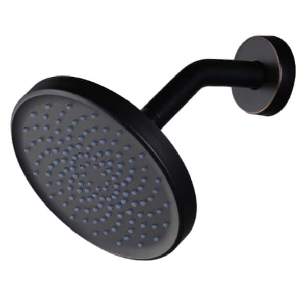 1-Spray Patterns with 1.8 GPM 6 in. Wall Mount Rain Fixed Shower Head with 360° Rotatable in Oil Rubbed Bronze