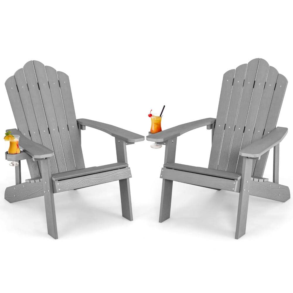 2-Piece HDPE Adirondack Chair Set with Adult Chair, Kids Chair and Cup Holder, Silver price history on PriceWatchPro