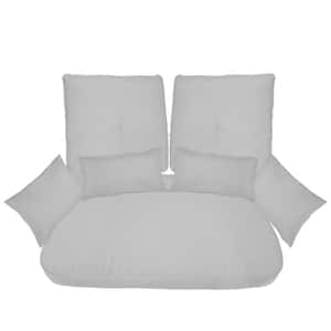 Sunnydaze Outdoor Double Egg Chair Glider Cushion Set with Throw Pillows - Gray