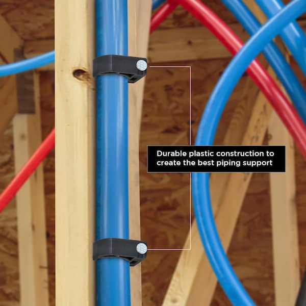 ICrimp Half Clamps J-Hook With Nails - 1 Inch Pipe Supports, 25 Pack For Easy Installation